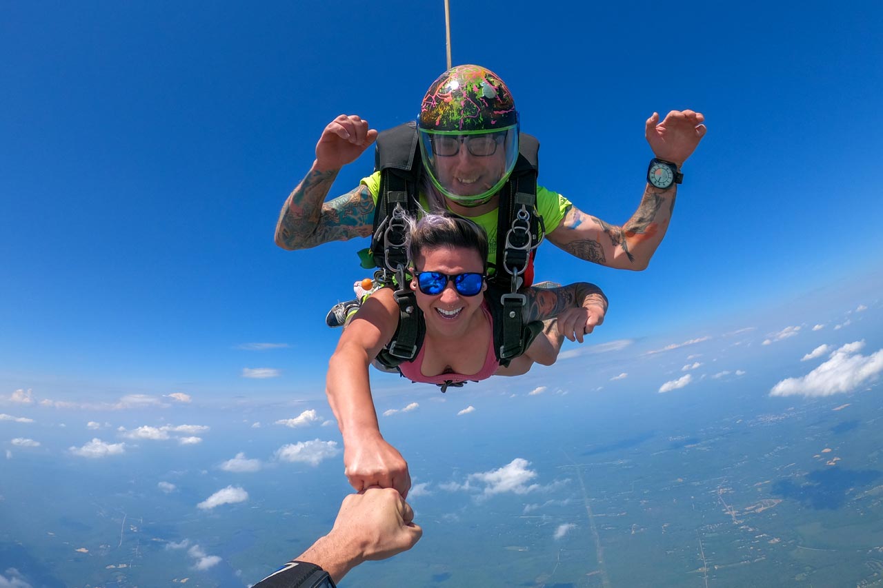 skydiving in the rain